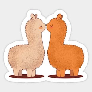 Cute Alpaca couple for Valentines Day Sticker